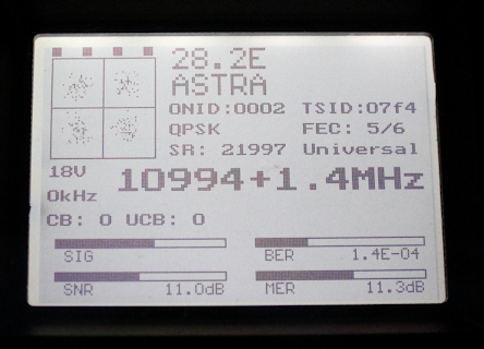 10994H  Astra 2F (Luxor 180 cm parabol)