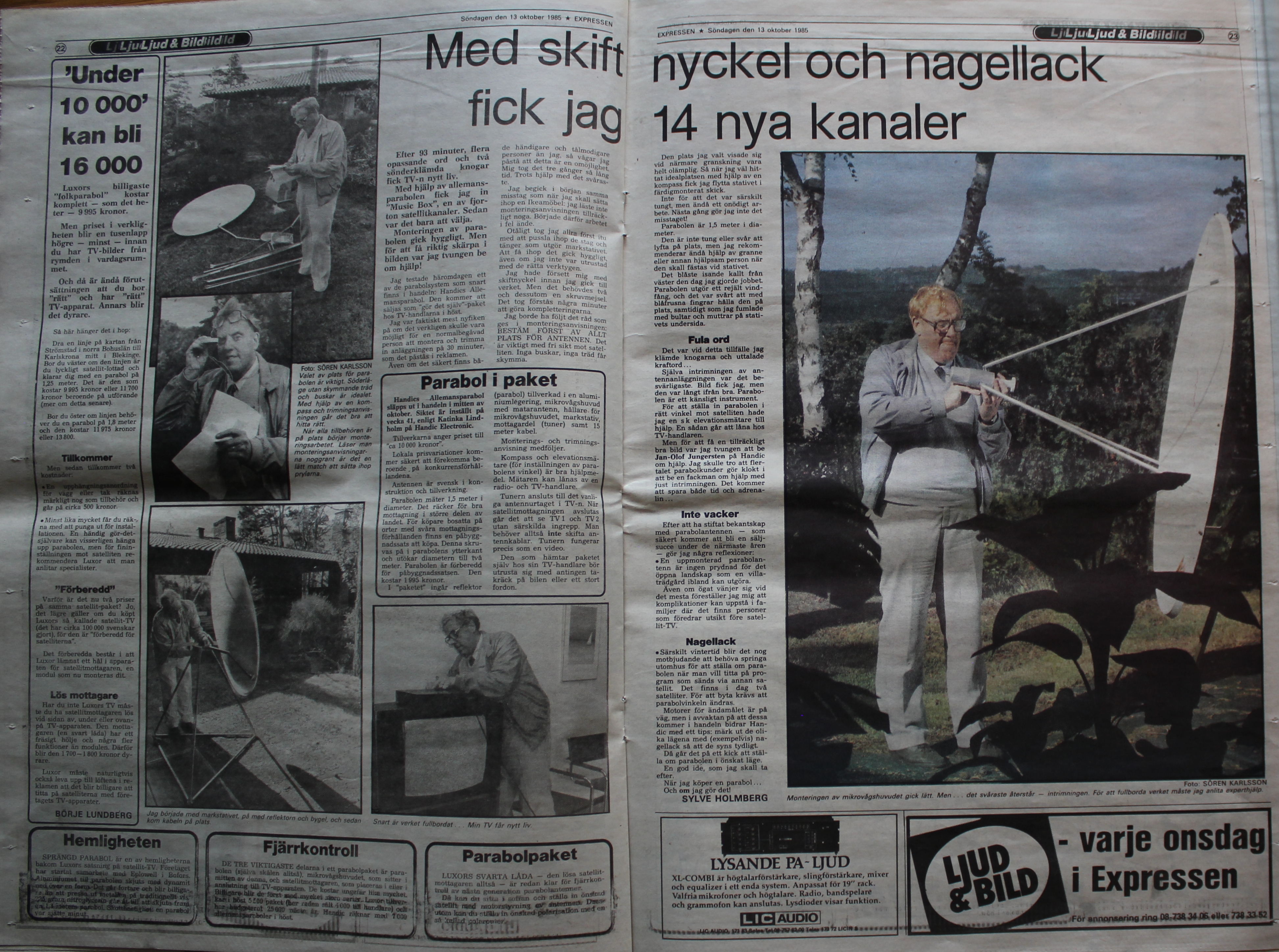 Expressen Ljud & Bild sndagen den 13 oktober 1985 sid 22 och 23