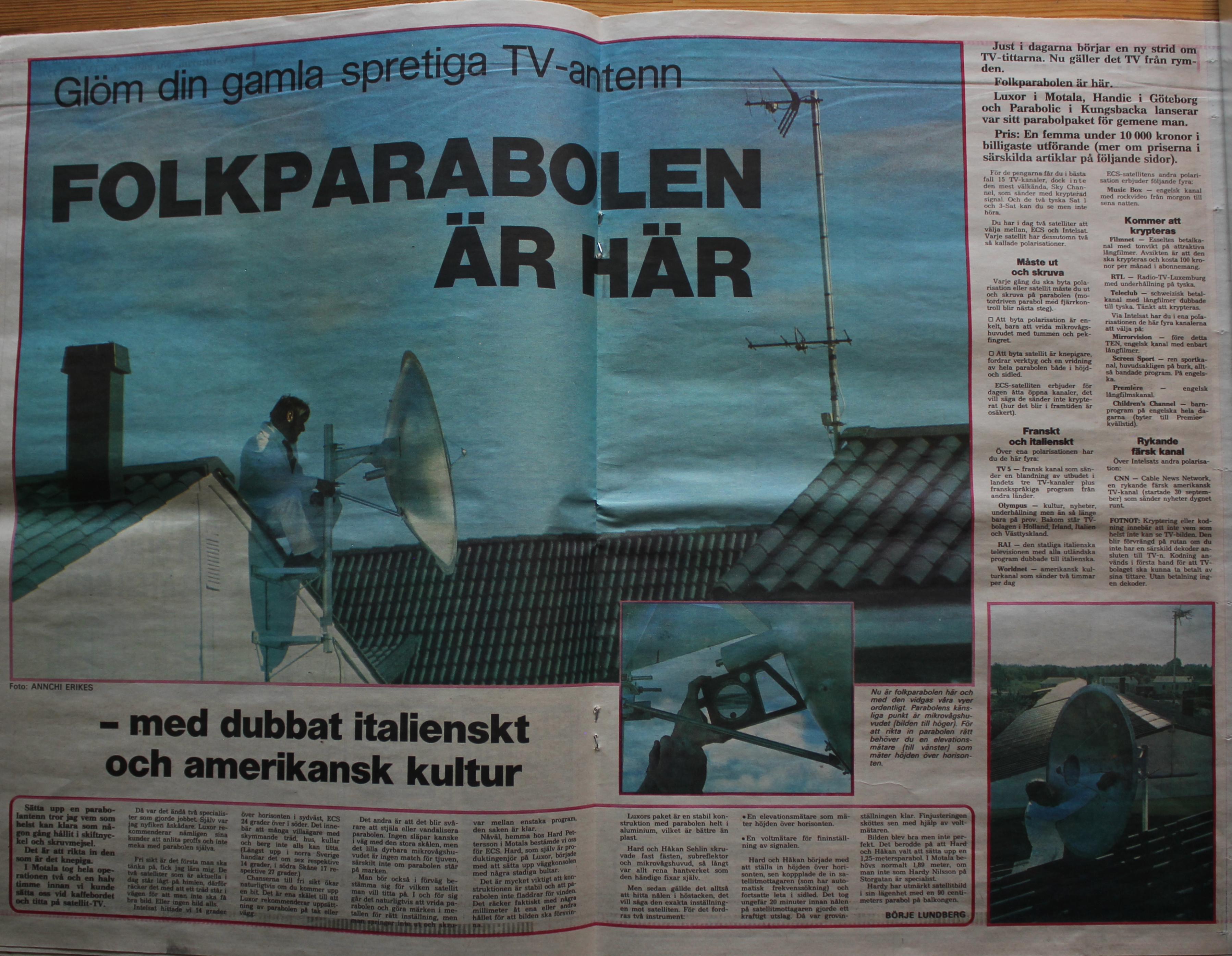 Expressen Ljud & Bild sndagen den 13 oktober 1985 folkparabolen