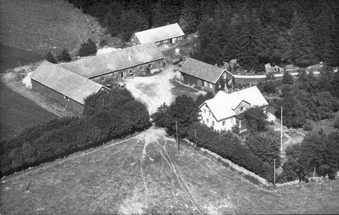 Flygfoto över gården i Järnvirke